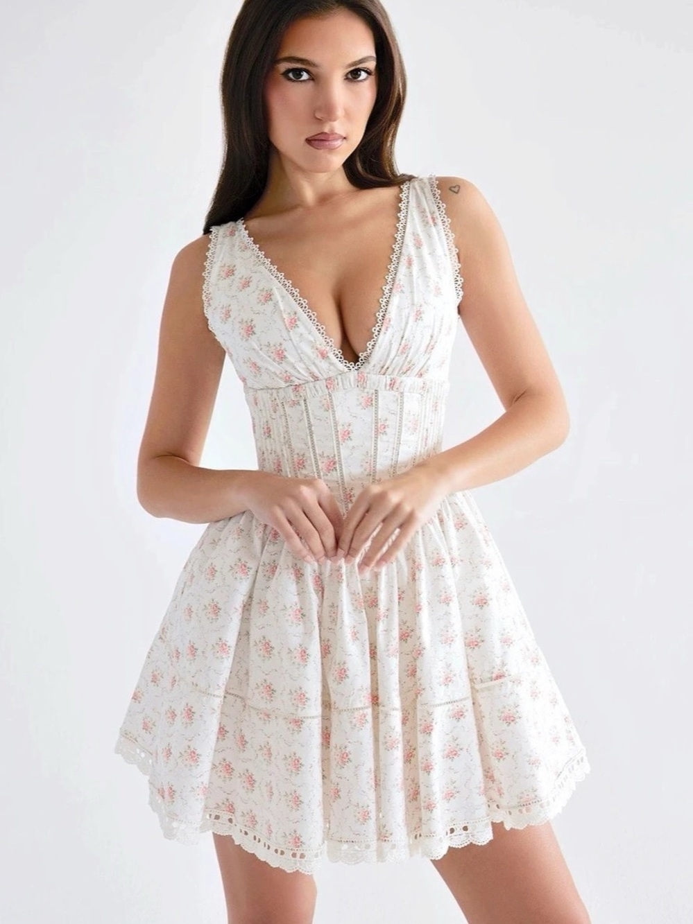 House of CB Salma Floral Print Minidress
